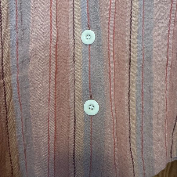 Madewell Short Sleeve Button Down Cotton Linen Orange Size XS Oversized EUC - Picture 4 of 6